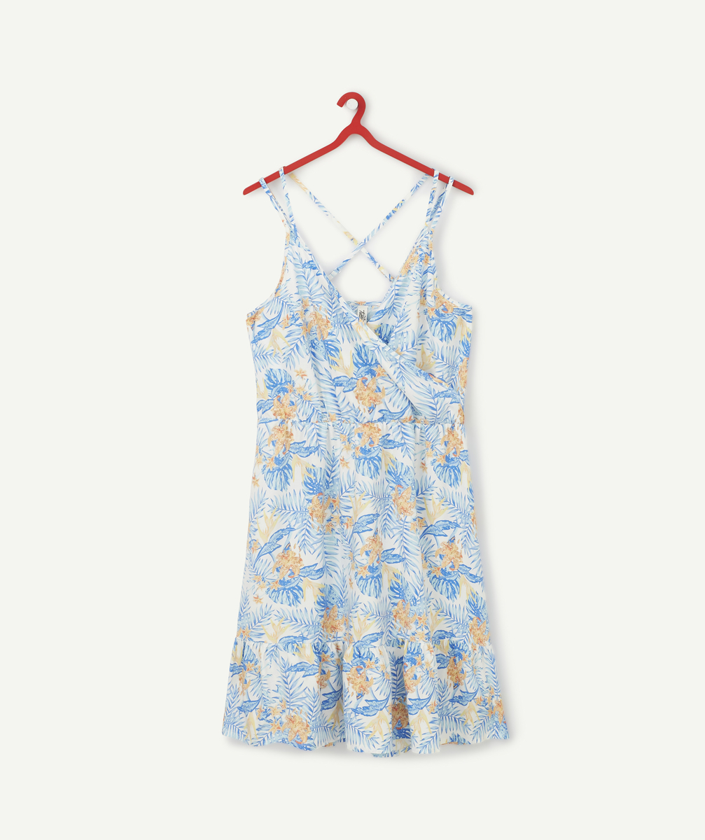 La robe fluide en viscose responsable imprimée tropicale - S