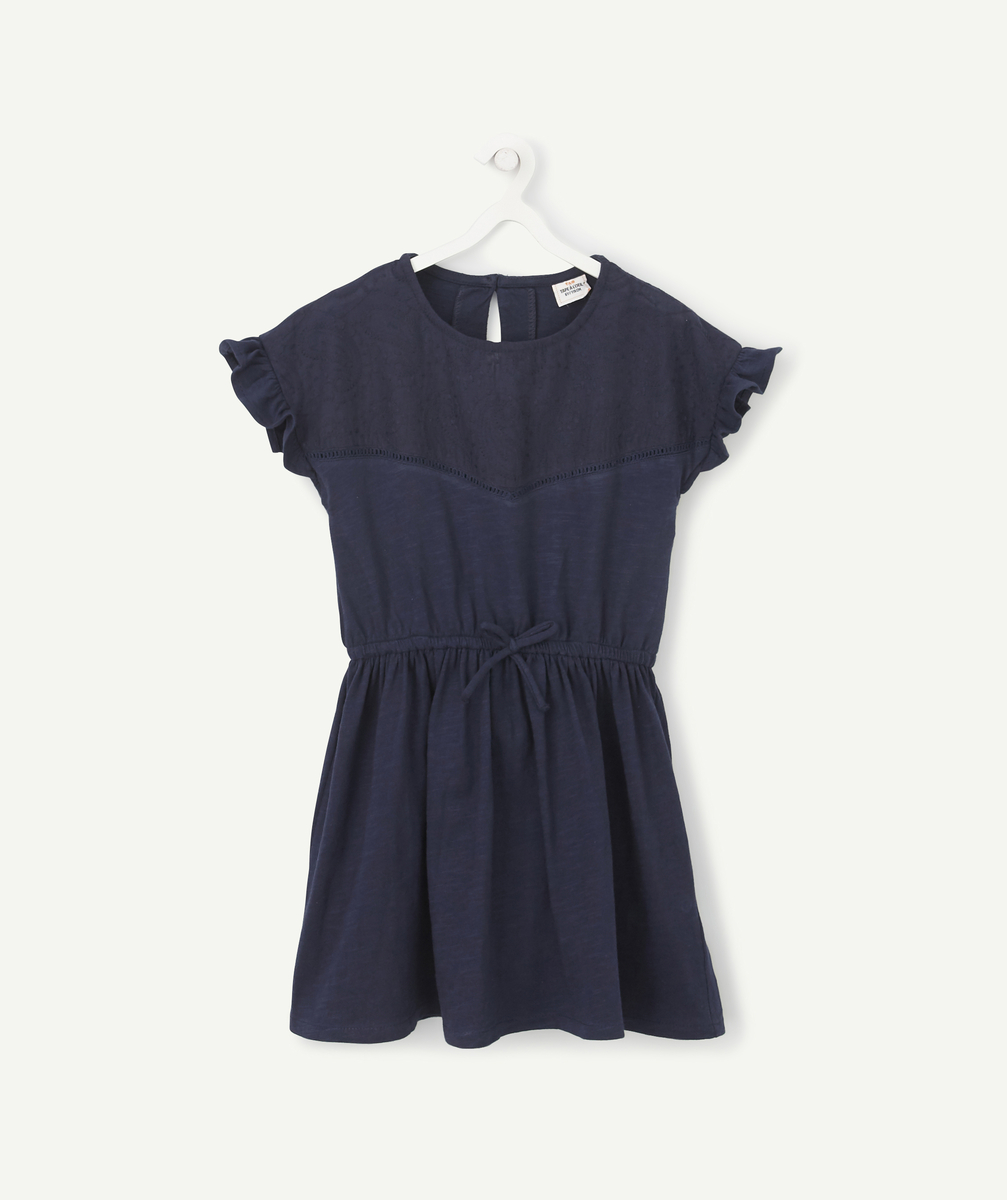 Robe en coton bleu marine avec détails cousus - 4 A