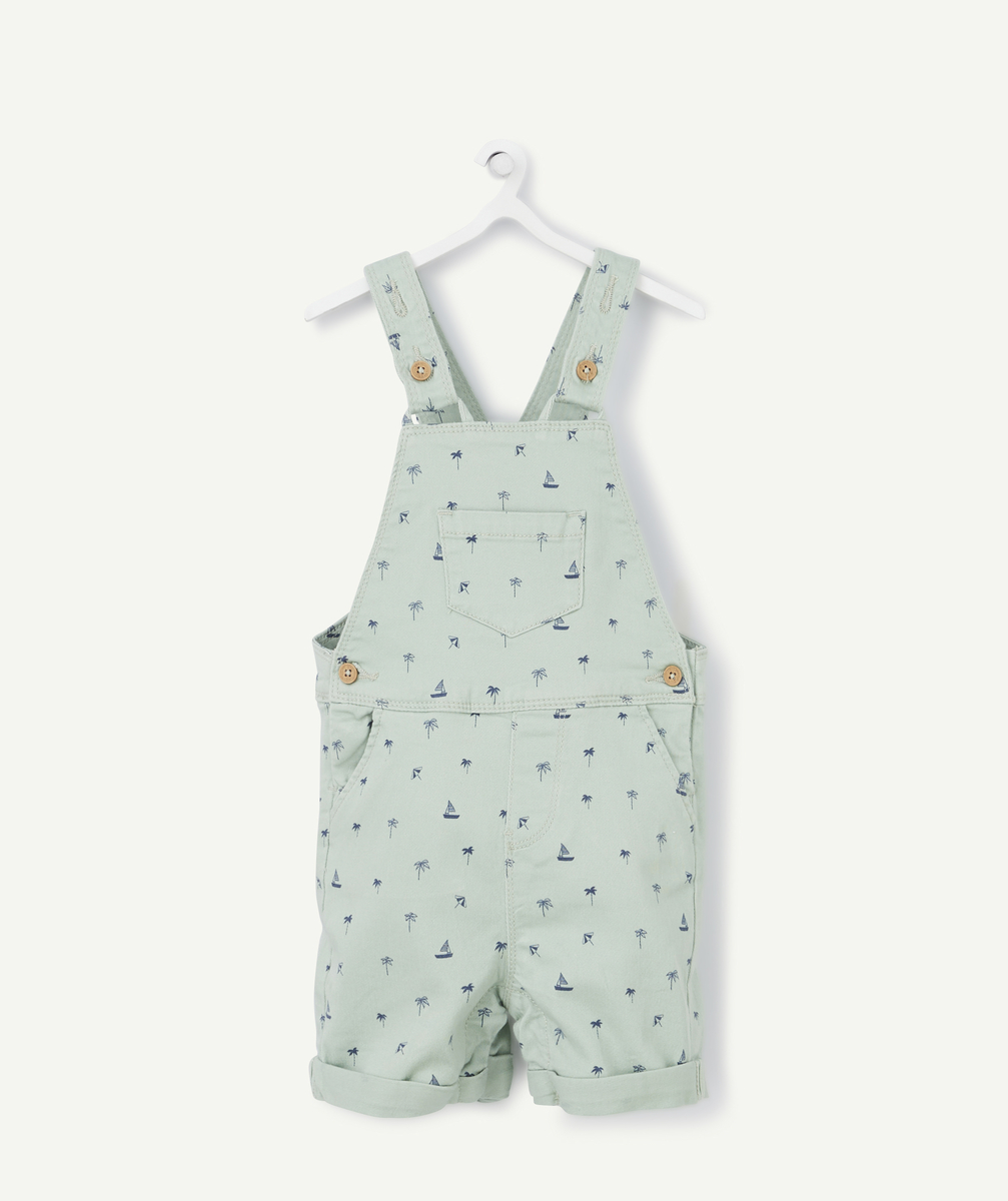 La salopette short verte imprimée plage - 3 M