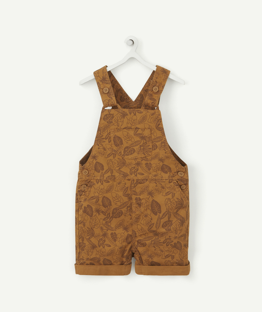 Salopette bébé garçon ocre avec imprimé feuillage - 9 M