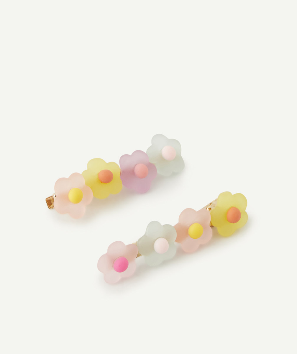 Lot de 2 barrettes fleurs colorés fille - TU