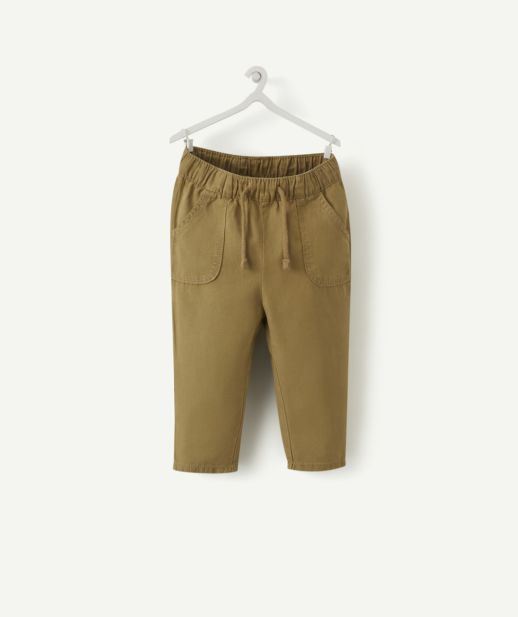 pantalon fluide bébé garçon kaki avec poches - 6 m