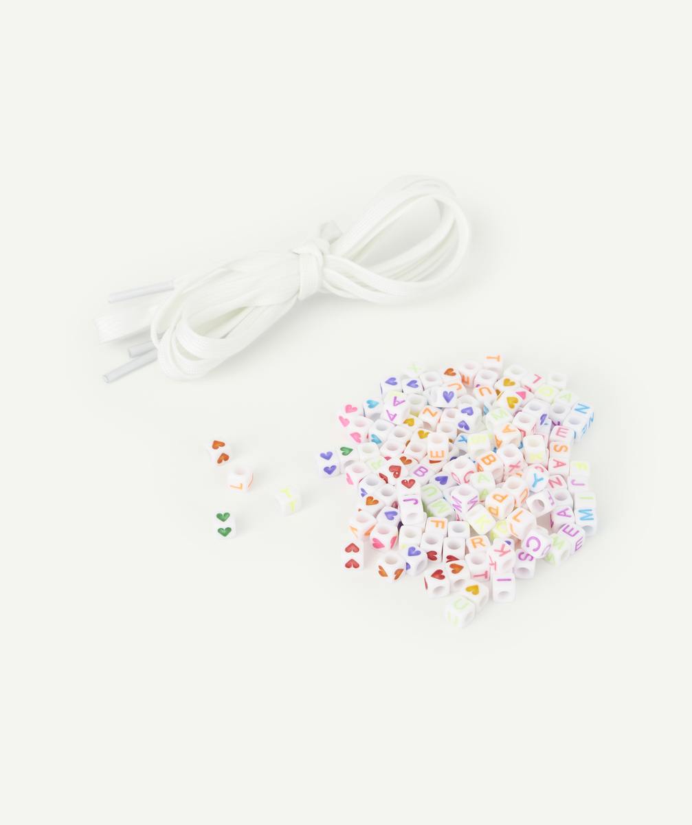 Lacets blancs personnalisables avec perles - TU