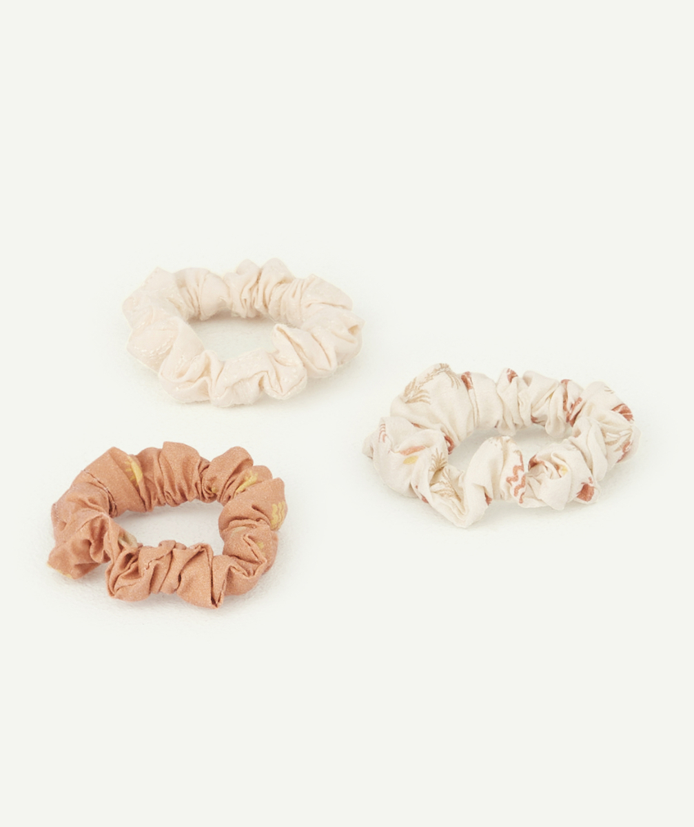 Lot de 3 élastiques bébé fille rose et beige - TU