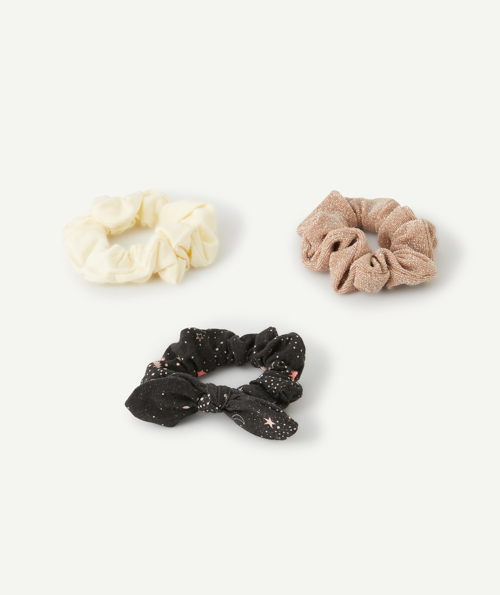 Lot de 3 chouchous fille uni, imprimé et brillant - TU