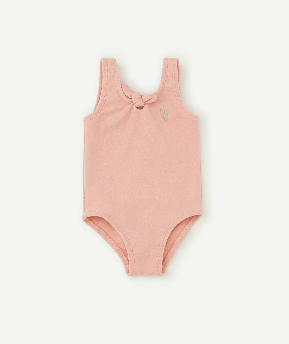 maillot de bain 1 pièce bébé fille rose en éponge - 18 m