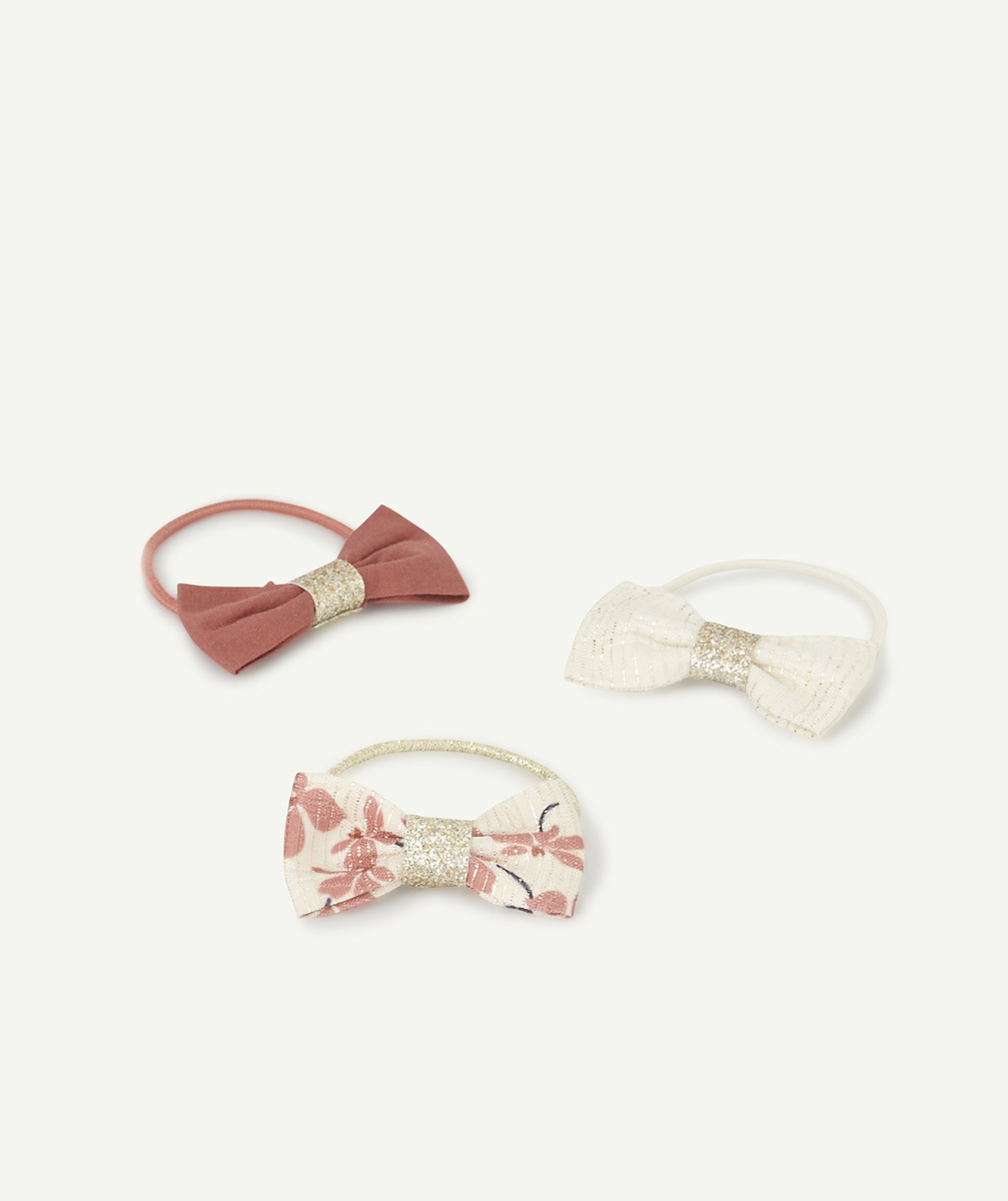 Lot de 3 élastiques fille avec noeuds pailletés - TU