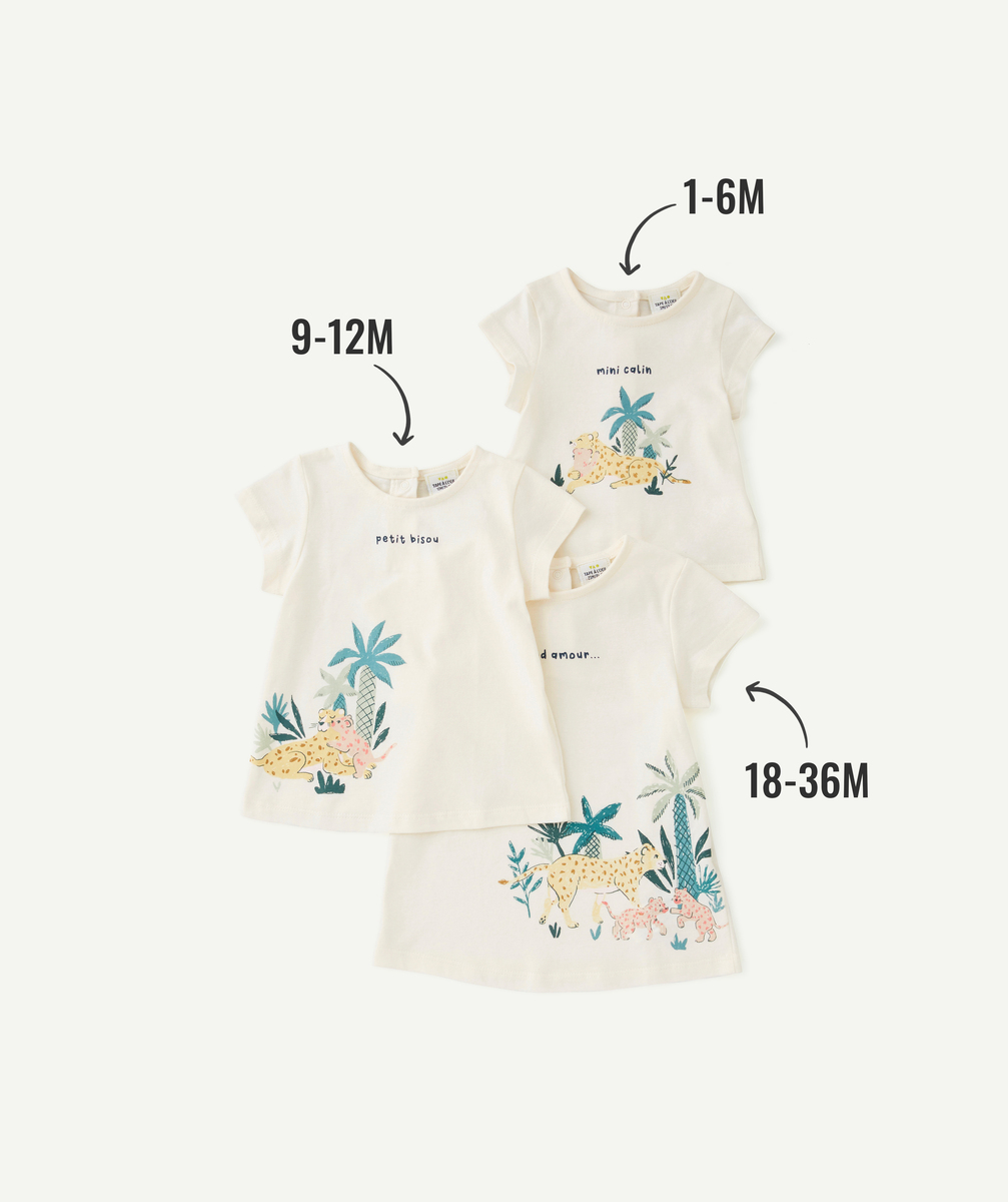 T-shirt évolutif à manches courtes bébé fille en fibres recyclées - 18 M