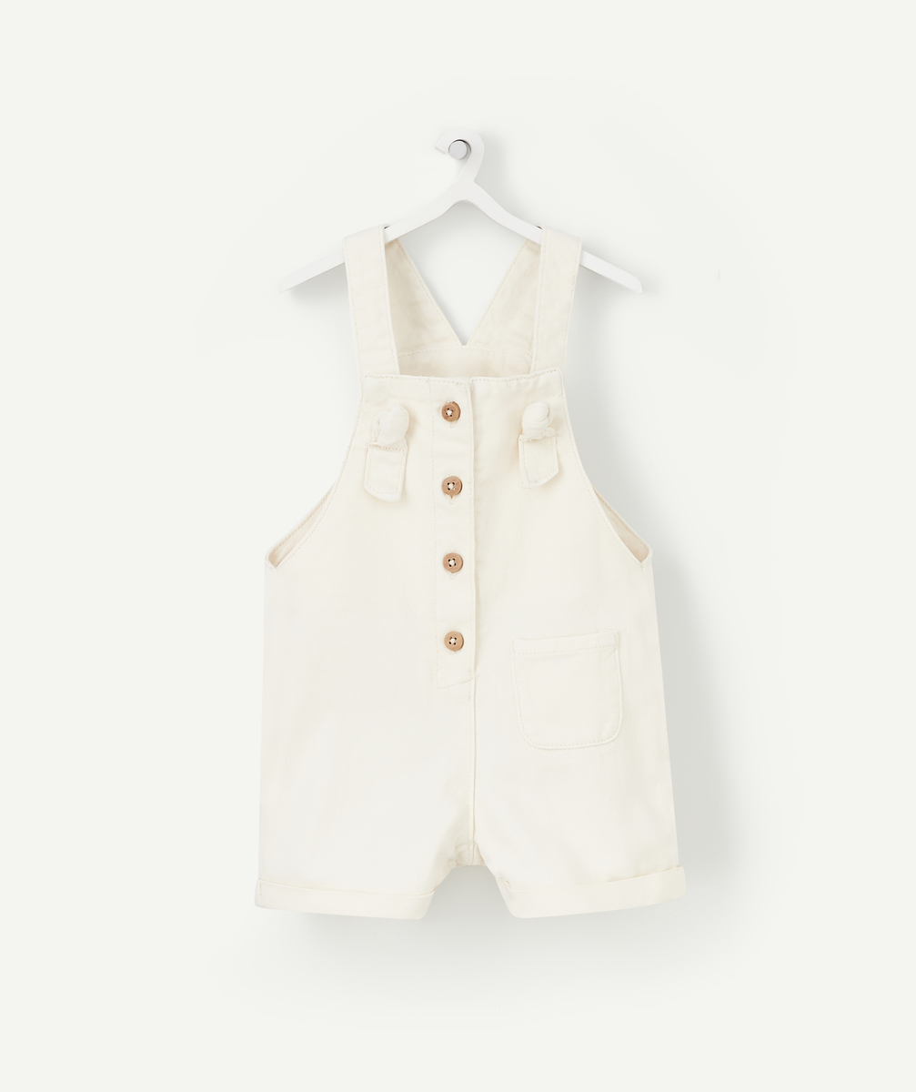 Salopette bébé fille en denim écru low impact - 3 M