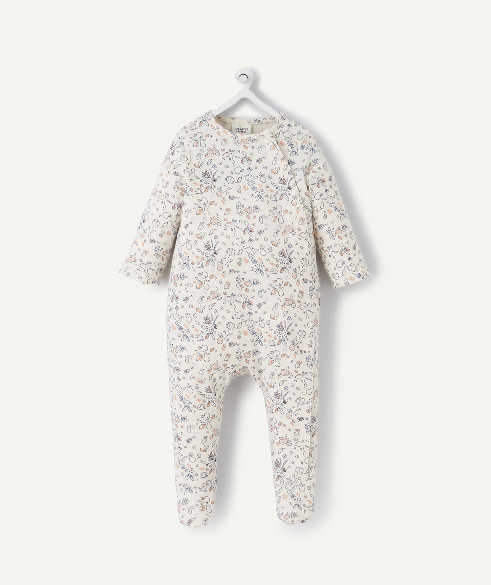 Dors bien bébé en coton bio blanc imprimé fruité et fleuri - 23 M