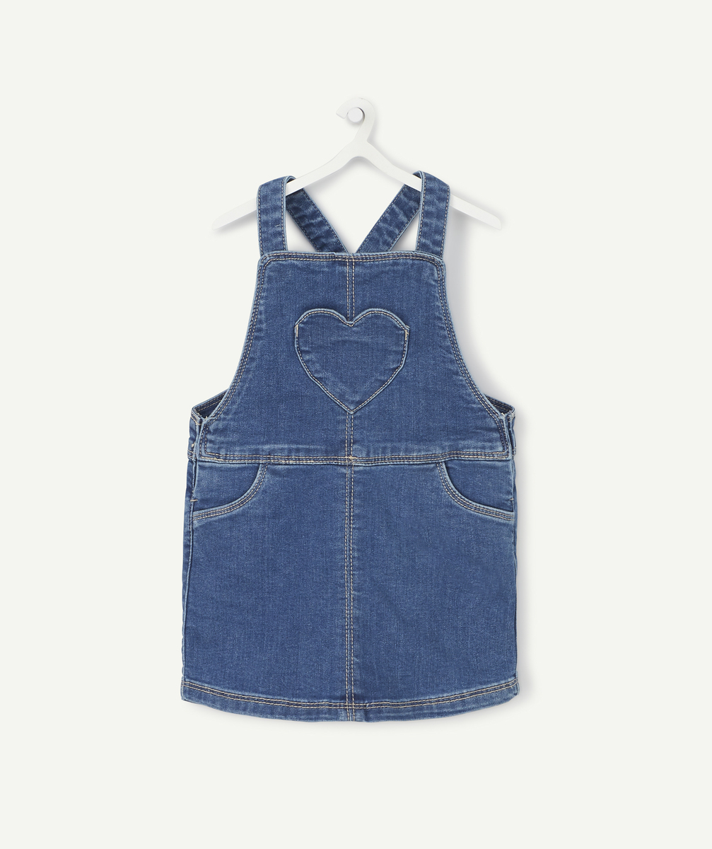 robe style salopette en denim avec poche coeur bébé fille - 3 m