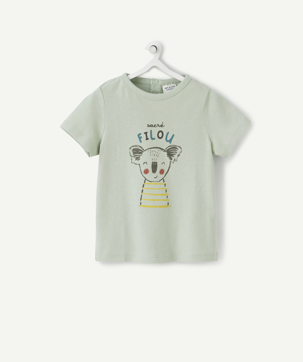 Le t-shirt vert en fibres recyclées avec flocage koala - 18 M