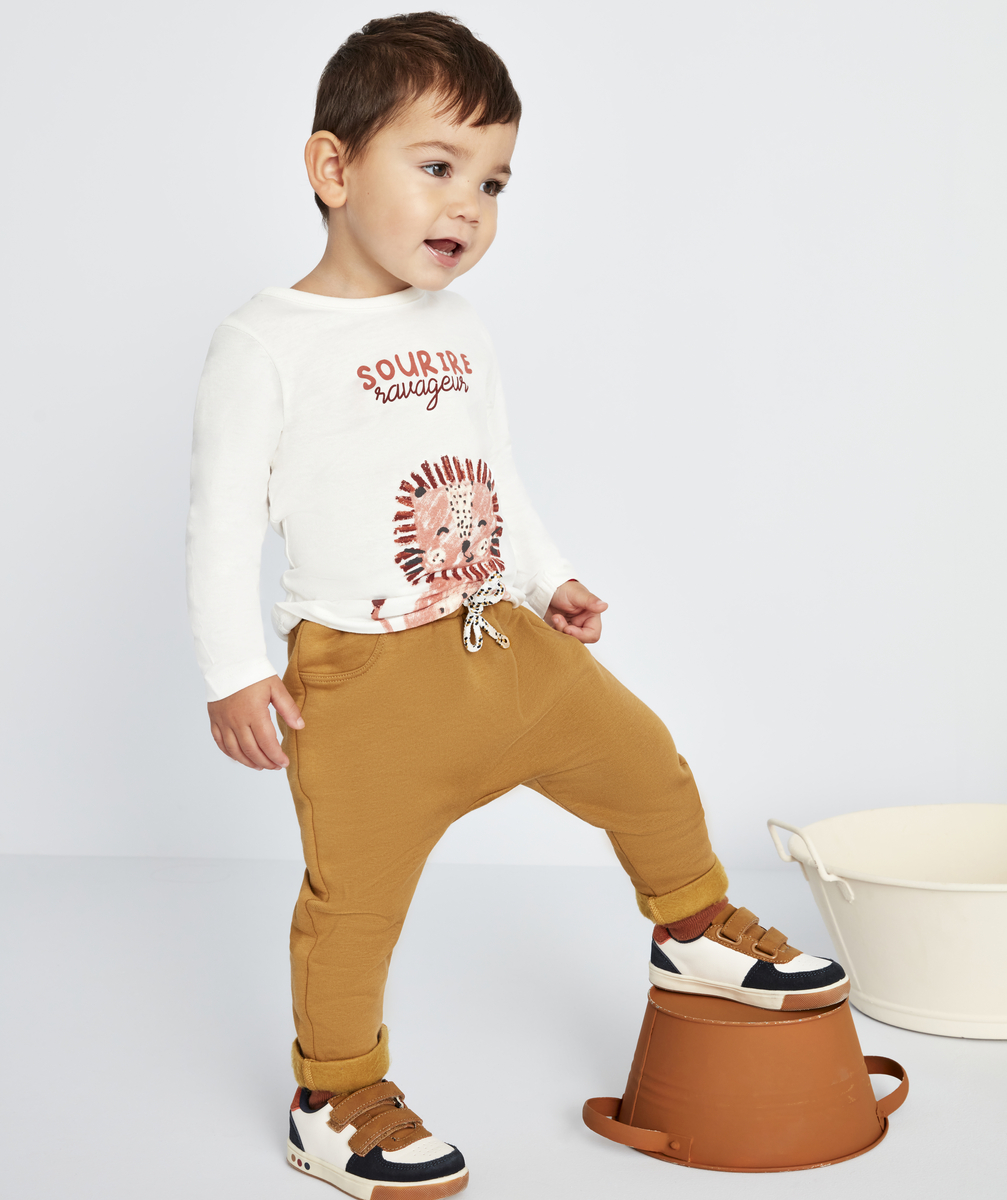 Jogging à plis et cordon ocre bébé garçon - 9 M