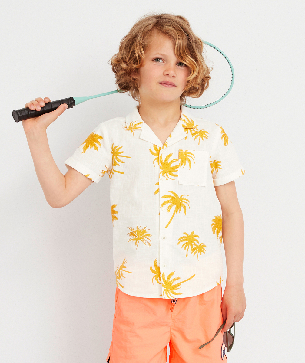 La chemise blanche et jaune imprimé palmiers - 4 A