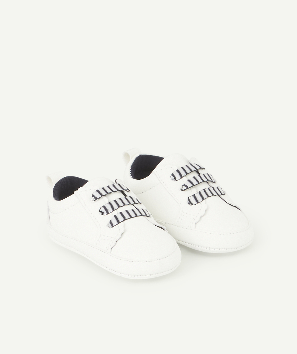 chaussons style baskets blanches bébé fille effet dentelle - 3-6 m