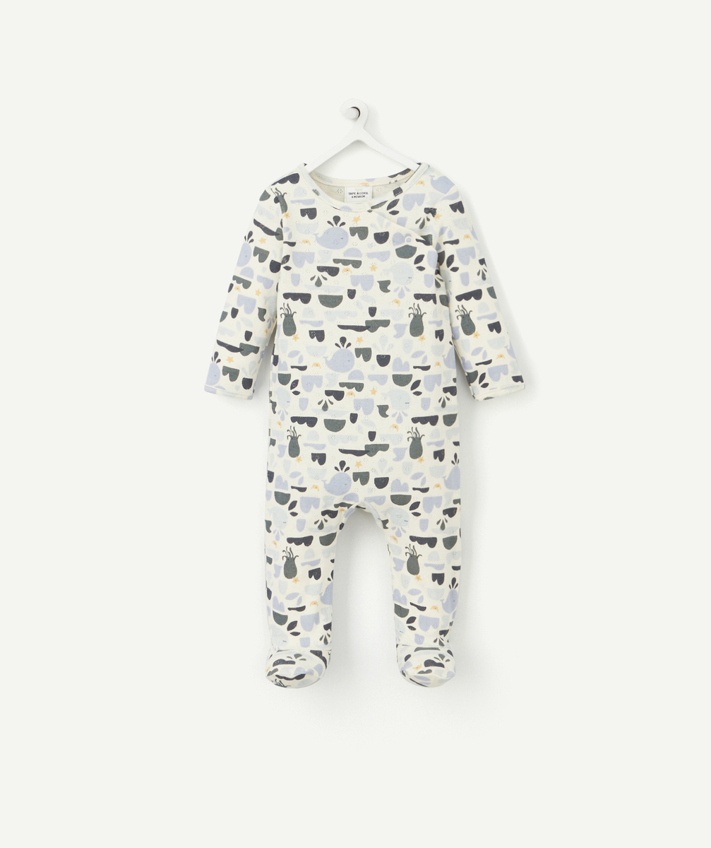 Dors bien écru en coton bio thème océan - 9 M