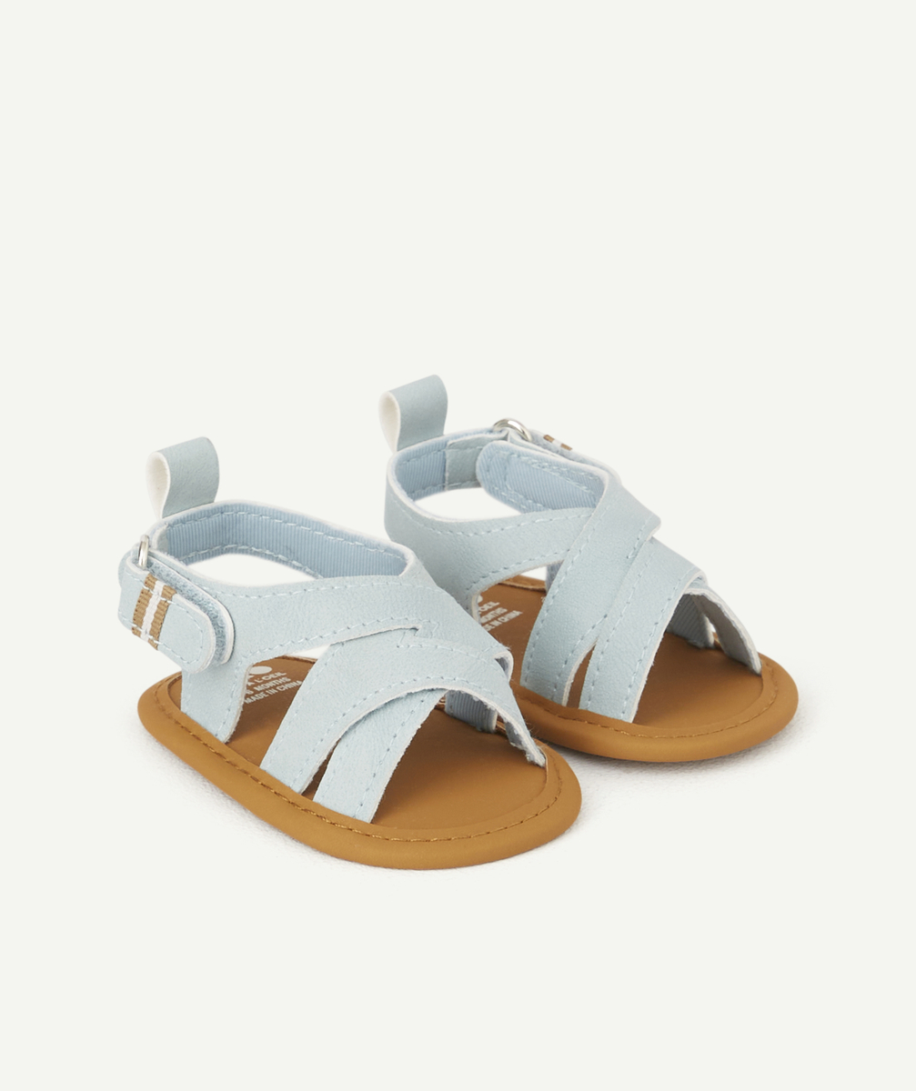 Chaussons style sandales bleu bébé garçon - 6-12 M