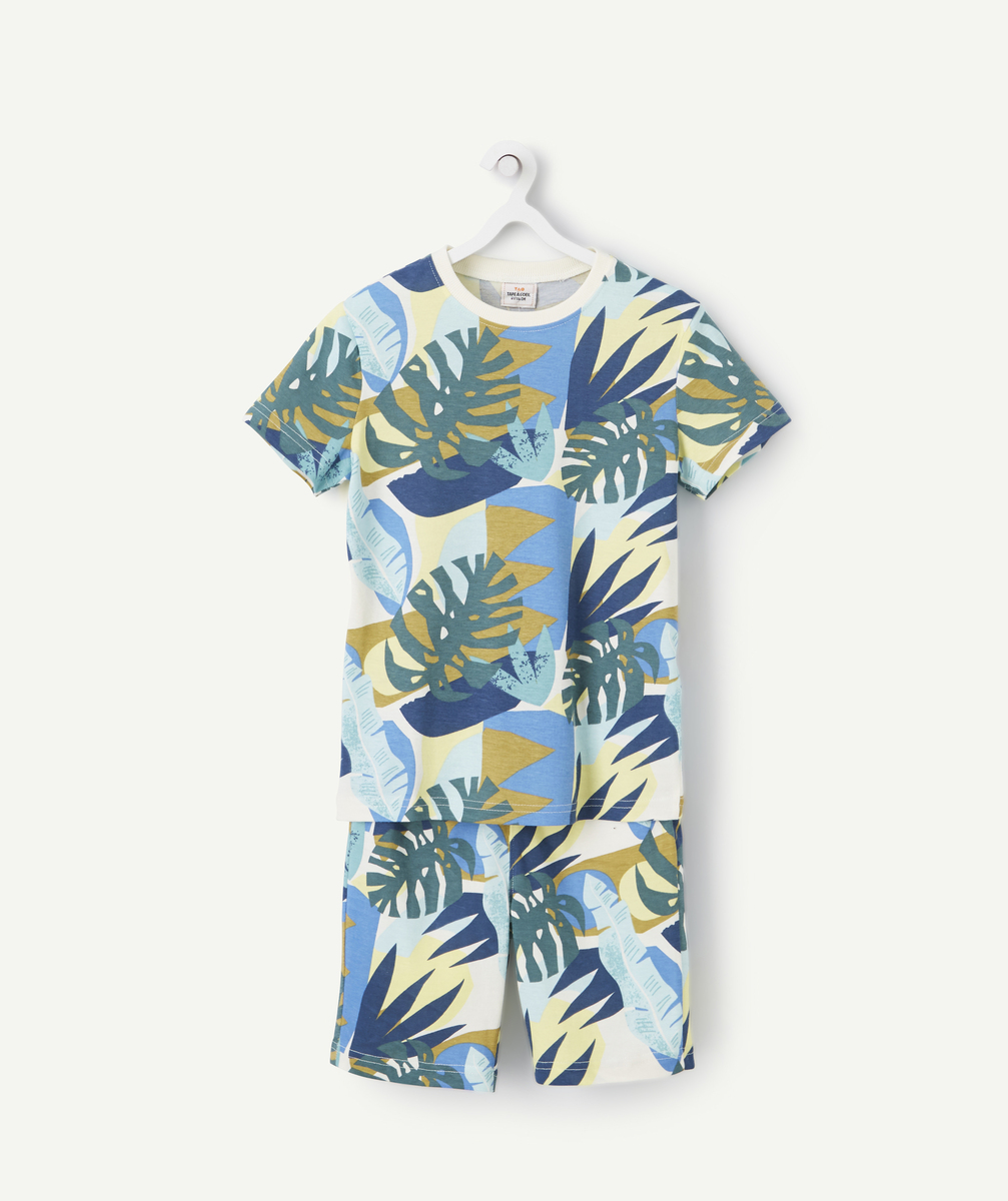 Pyjama garçon en fibres recyclées imprimé feuilles - 2 A
