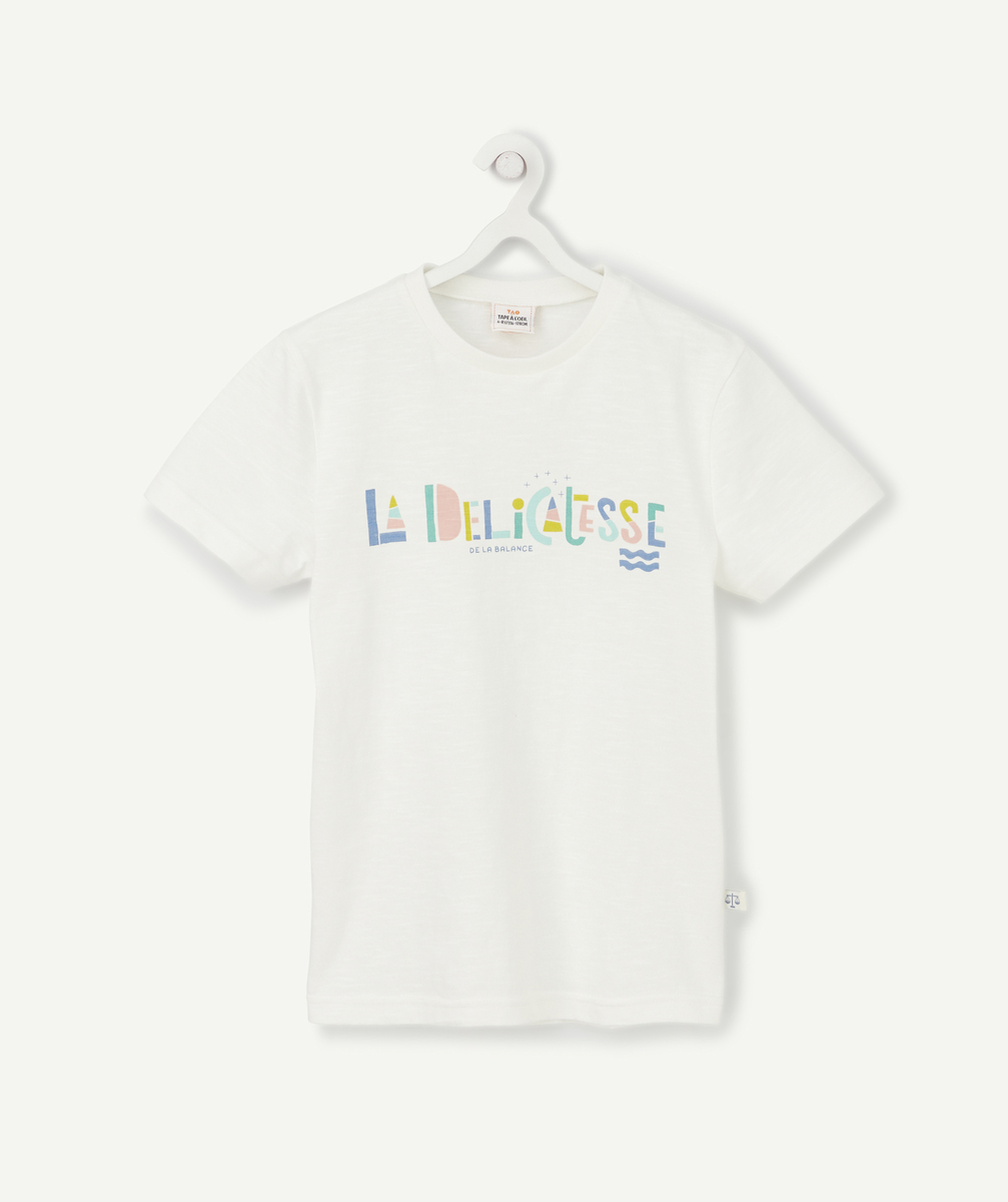 Cosmic vibes - t-shirt blanc balance en coton bio enfant - 9-10A