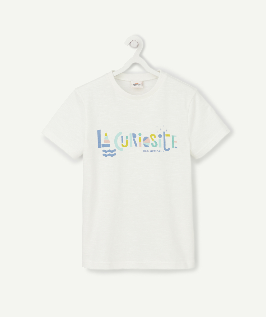 Cosmic vibes - t-shirt blanc gémeaux en coton bio enfant - 6-8 A