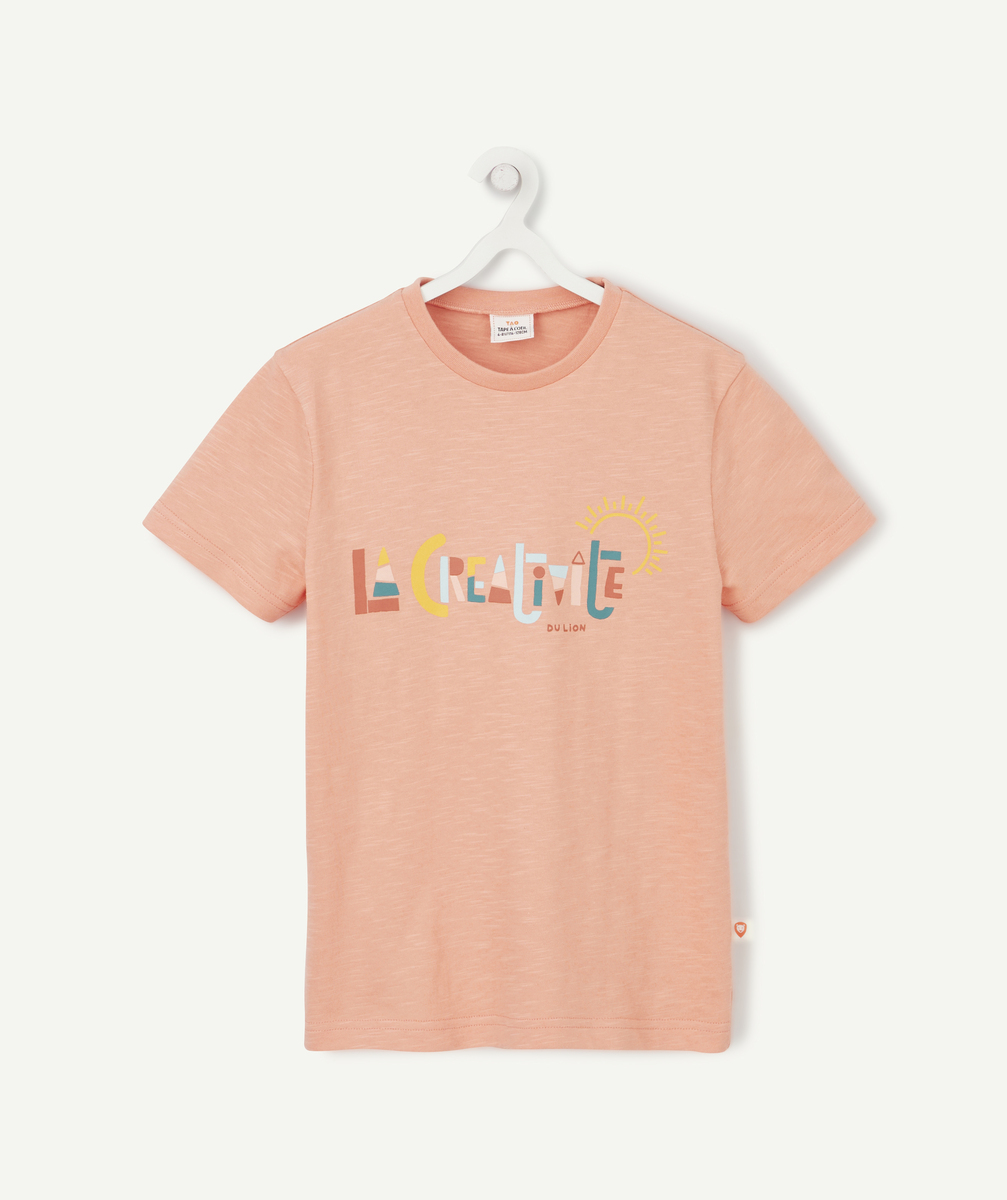 Cosmic vibes - t-shirt rose lion en coton bio enfant - 9-10A