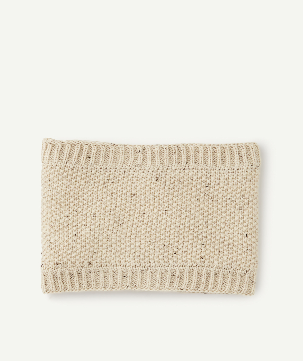 Snood bébé garçon en fibres recyclées beige - 12-24M