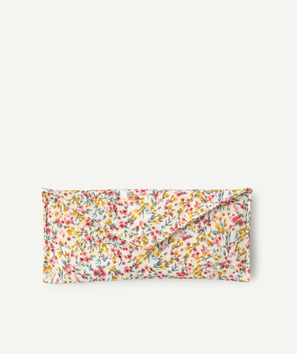 Étui à lunettes blanc fleuri fille - TU
