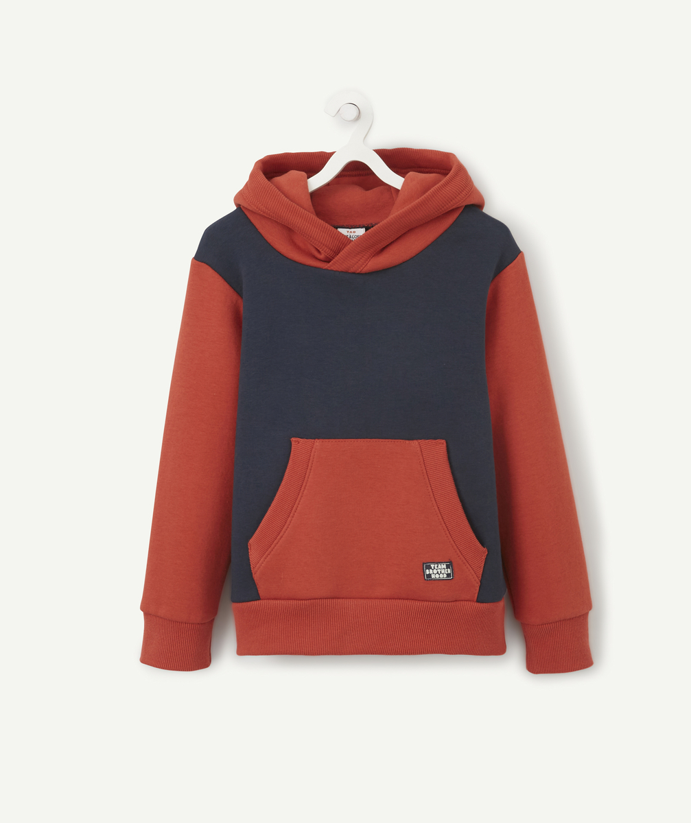 Sweat à capuche garçon rouge et bleu marine - 4 A