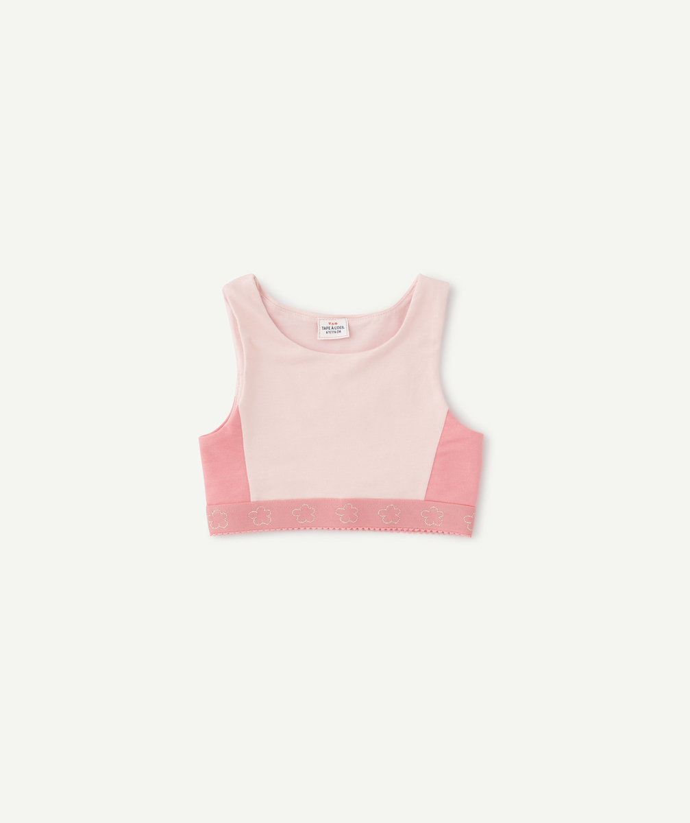 Brassière fille rose pâle avec empiècements et élastique - 3 A