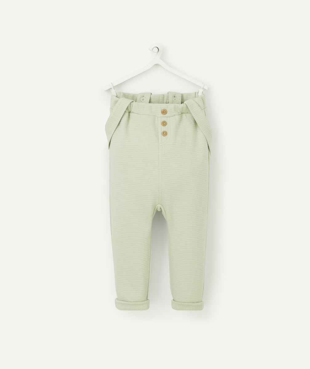 Pantalon de jogging bébé garçon vert avec bretelles amovibles - 3 M