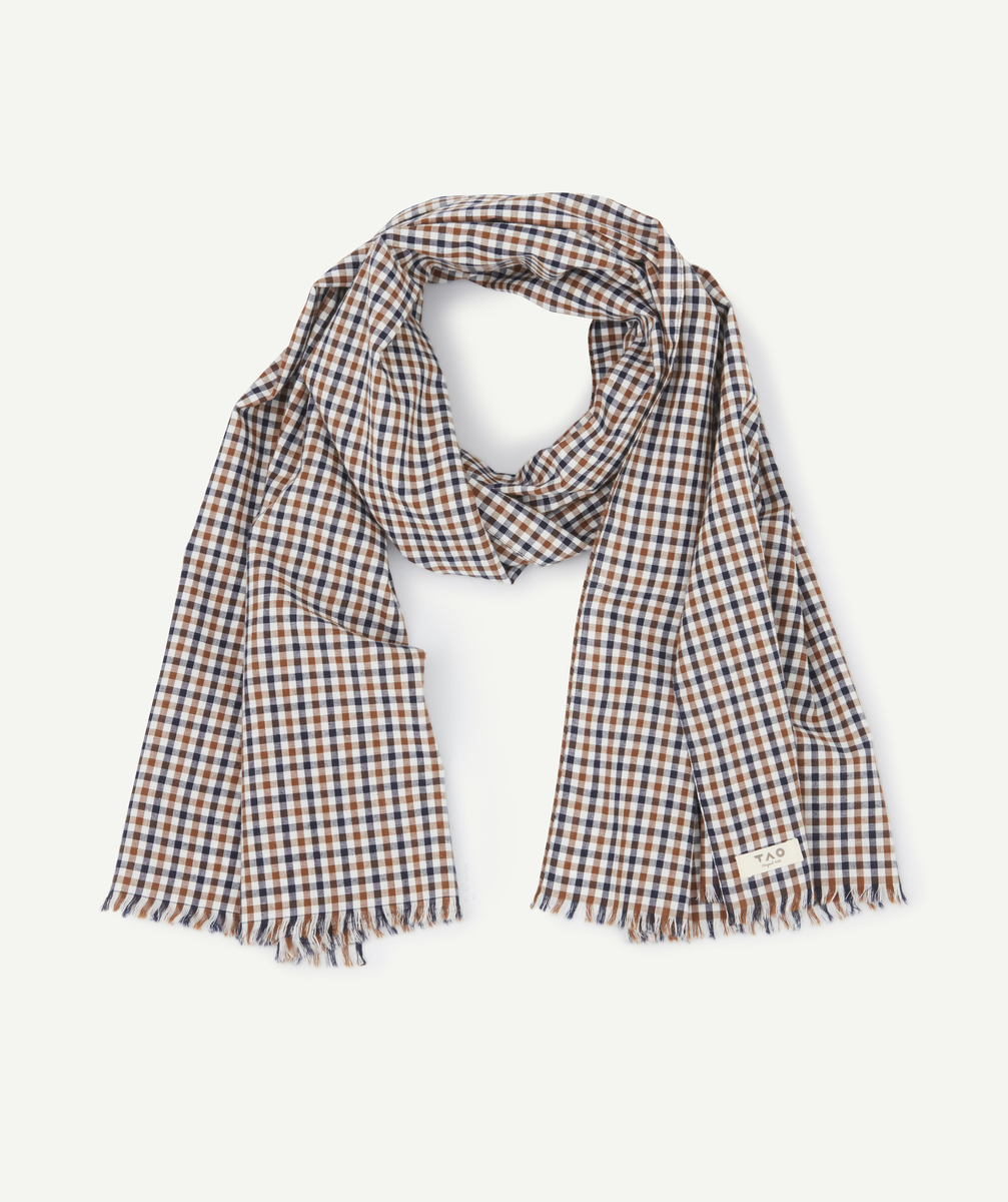 Foulard blanc à carreaux garçon - TU