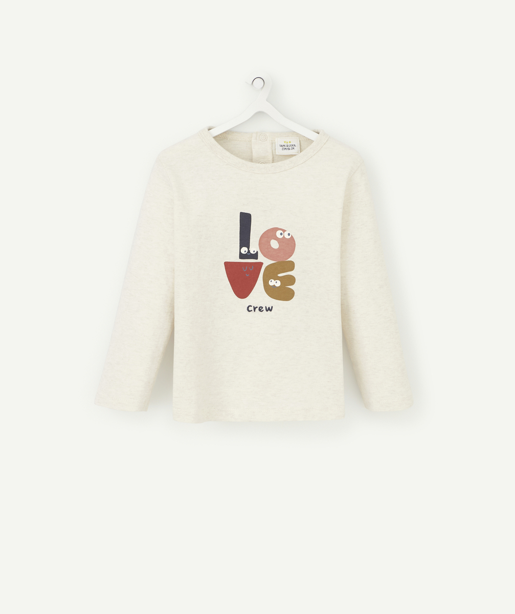 T-shirt bébé garçon en coton écru message love crew - 6 M