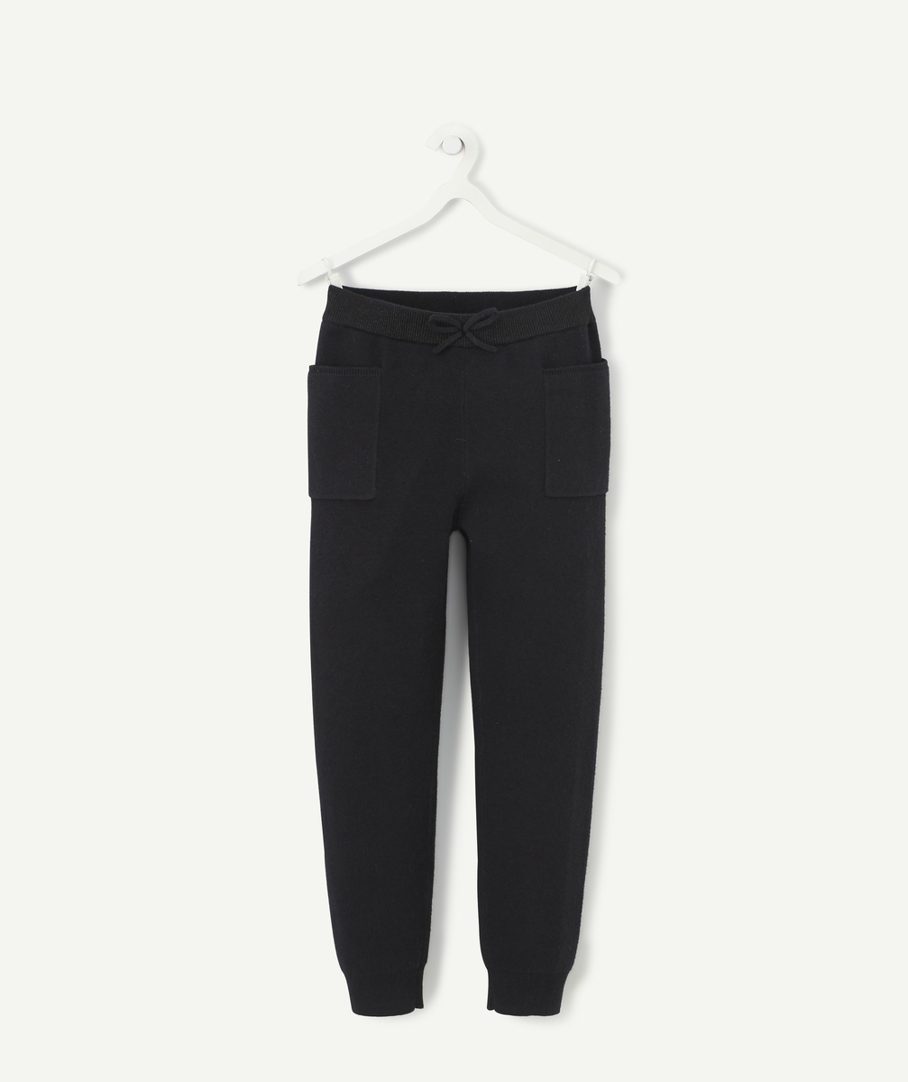 Pantalon de jogging fille noir avec poches - 10 A