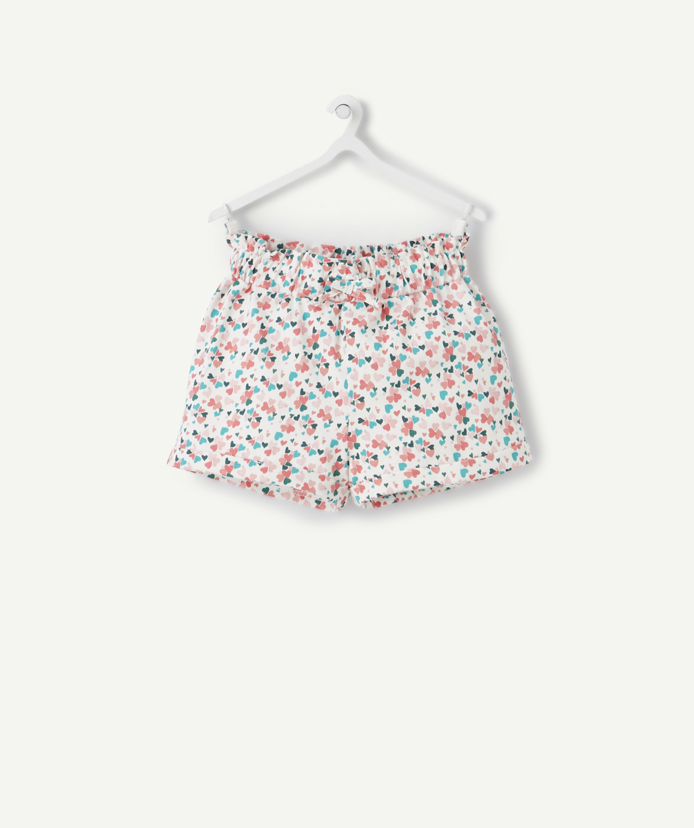 Short bébé fille en coton bio imprimé avec coeurs - 6 M