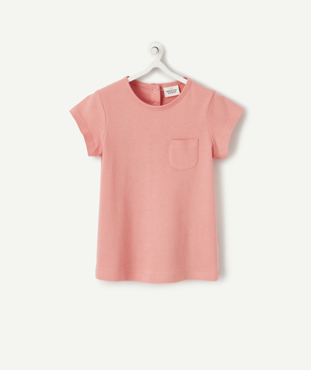 T-shirt bébé fille en coton rose - 3 M