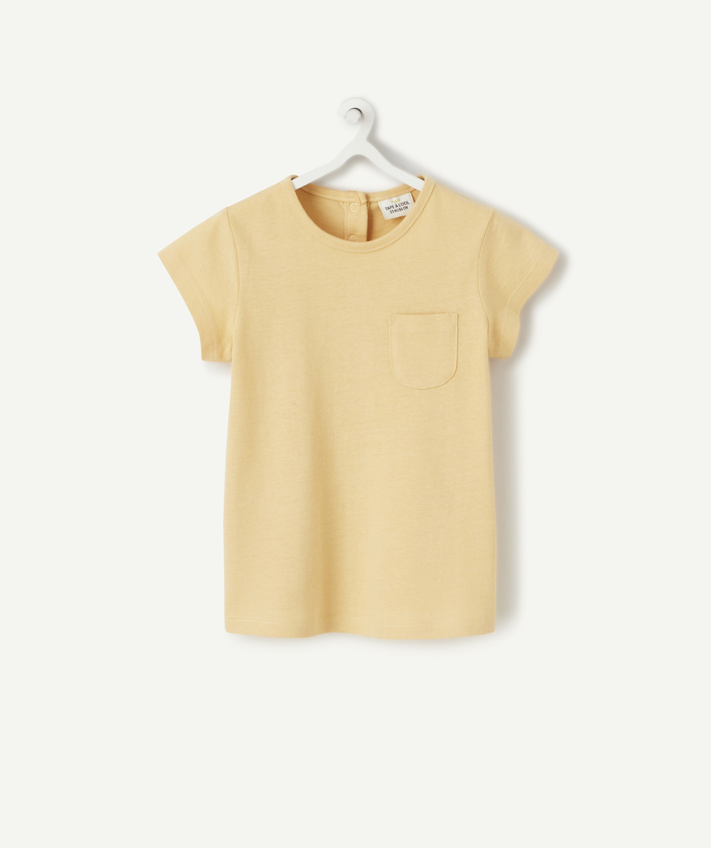 T-shirt bébé fille en coton jaune - 1 M