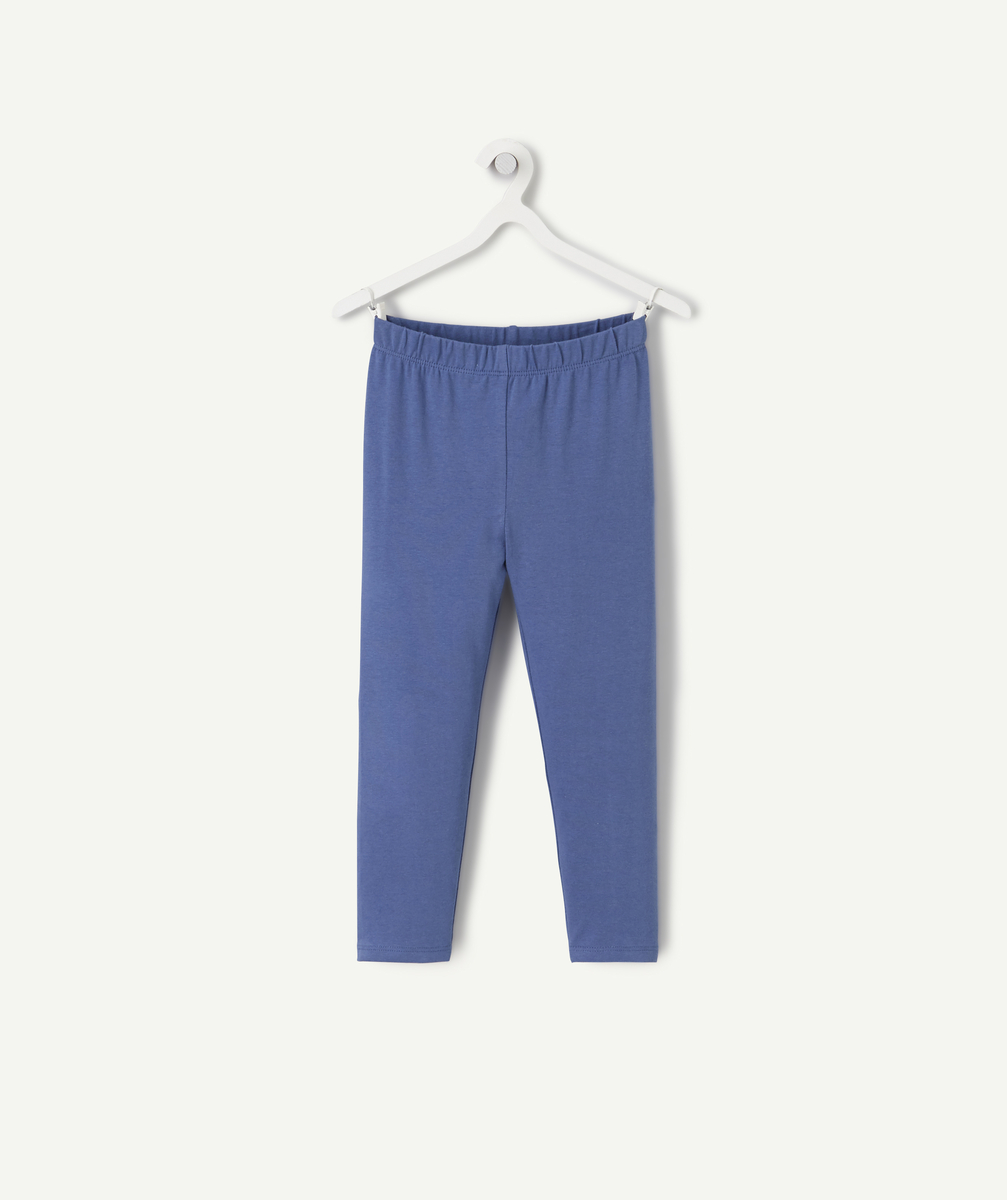 Legging court fille en fibres recyclées bleu - 8 A