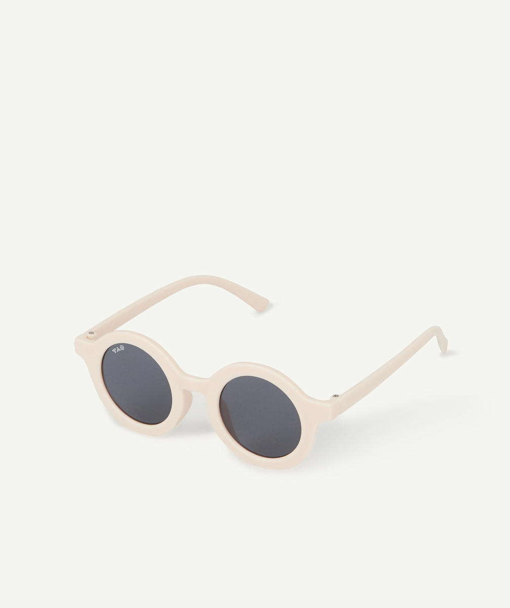 Lunettes de soleil rose bébé fille en plastique recyclé de forme ronde - TU