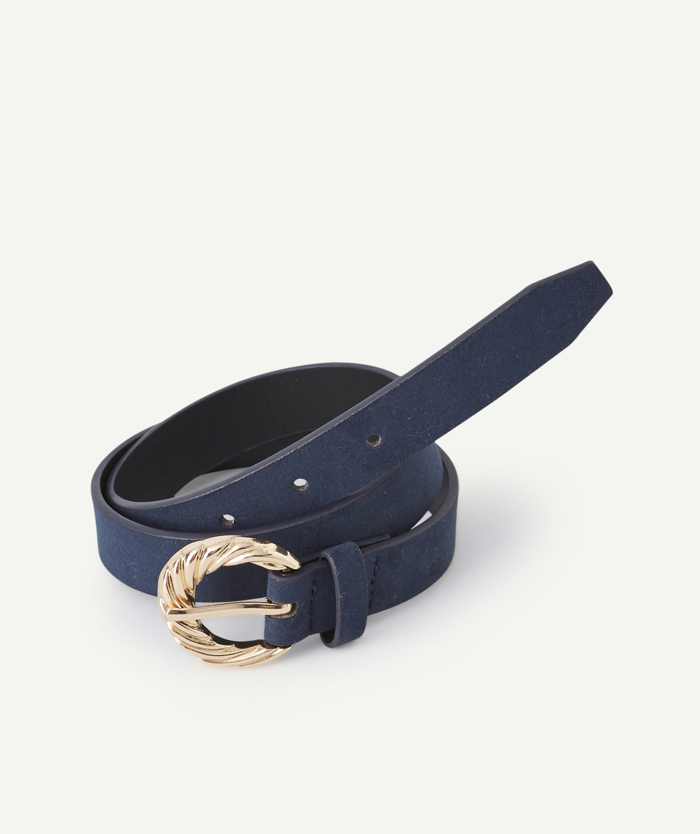 Ceinture fille en velours bleu marine - 60-65