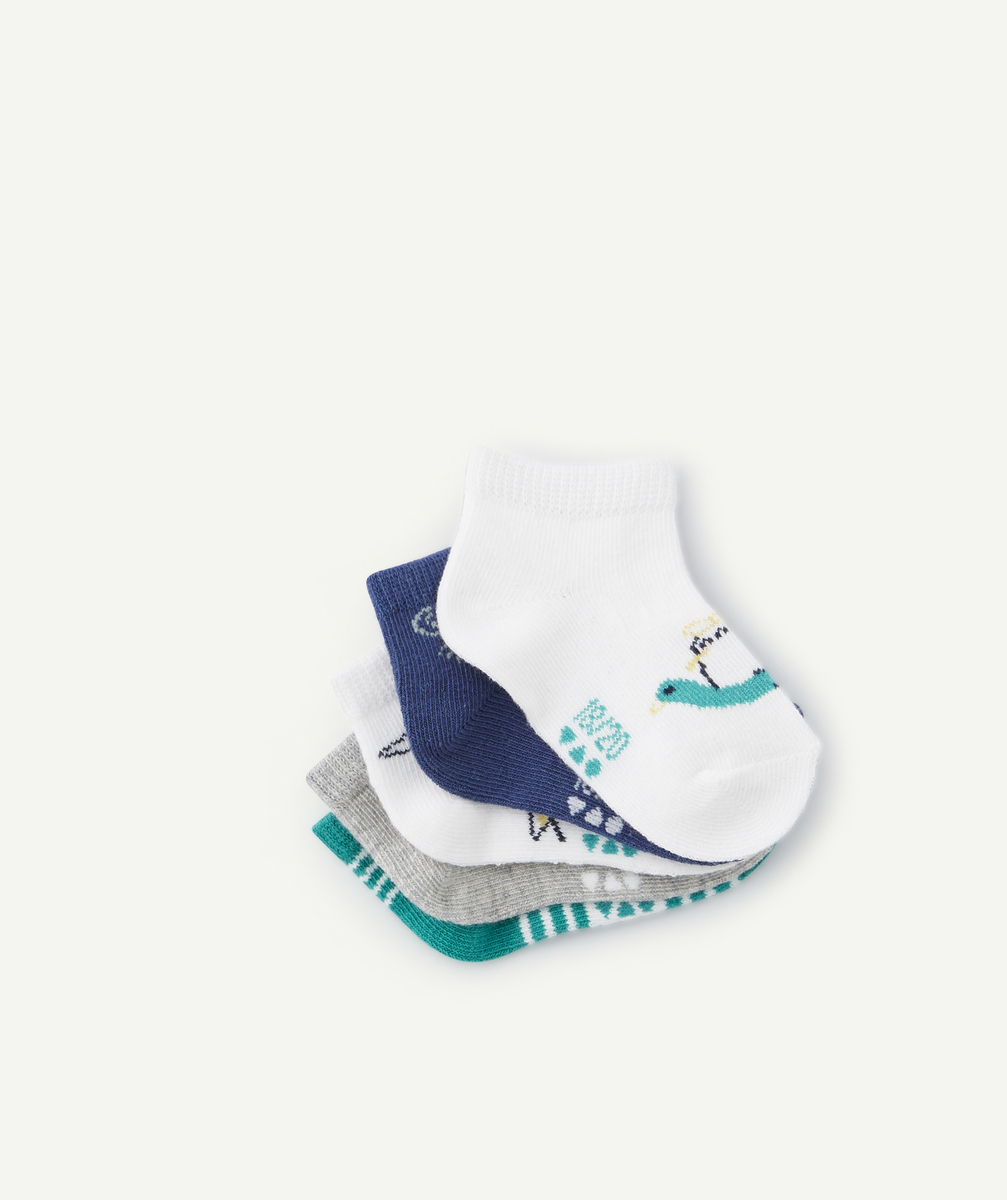 Lot de 5 chaussettes pour bébé garçon unies et imprimées - 21-23