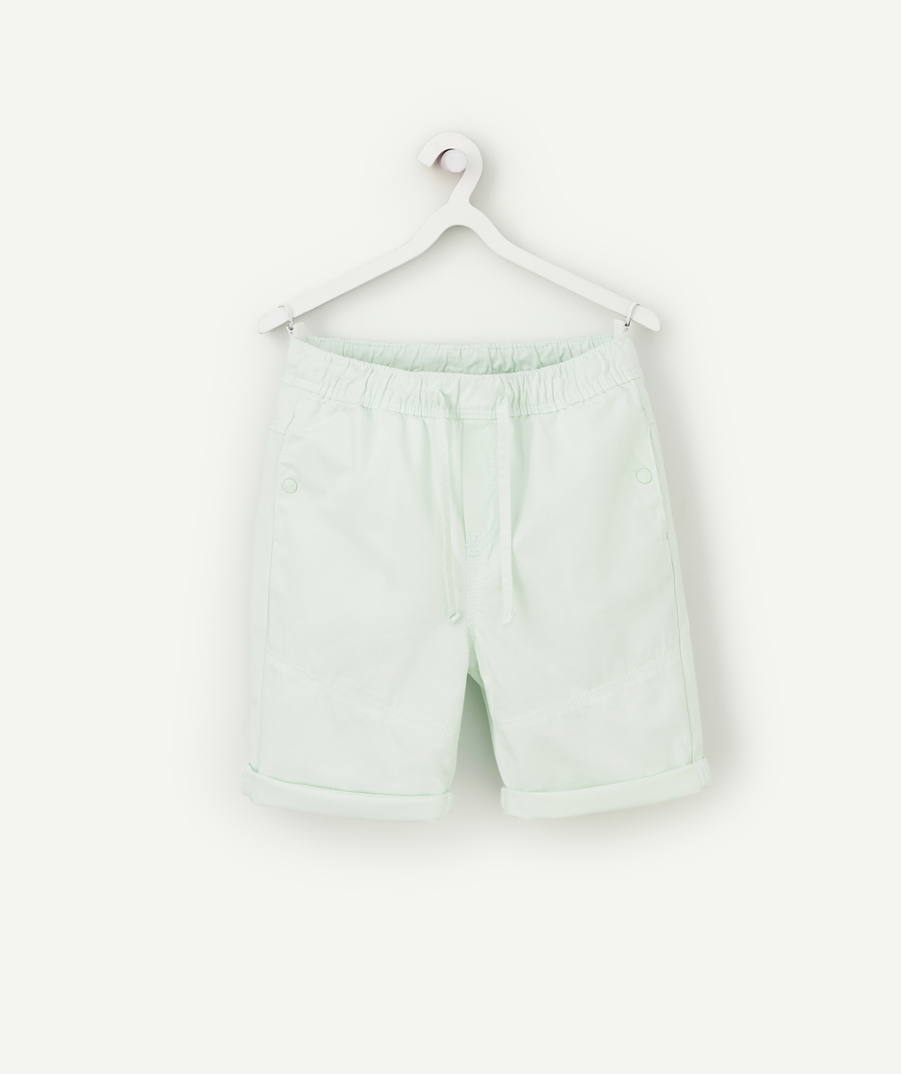 Bermuda droit garçon en coton vert menthe - 8 A