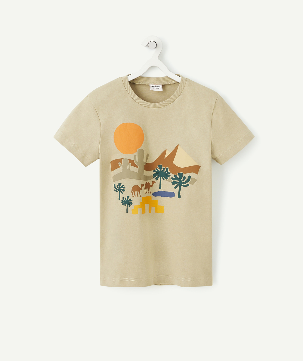 T-shirt kaki garçon en coto bio thème égyptien - 2 A
