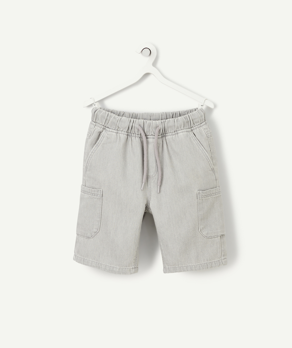Bermuda garçon en denim less water gris - 2 A