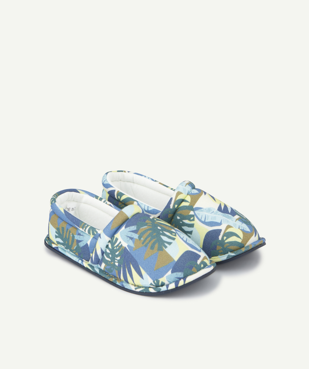 Chaussons garçon bleues et imprimés thème palmiers - 24-25