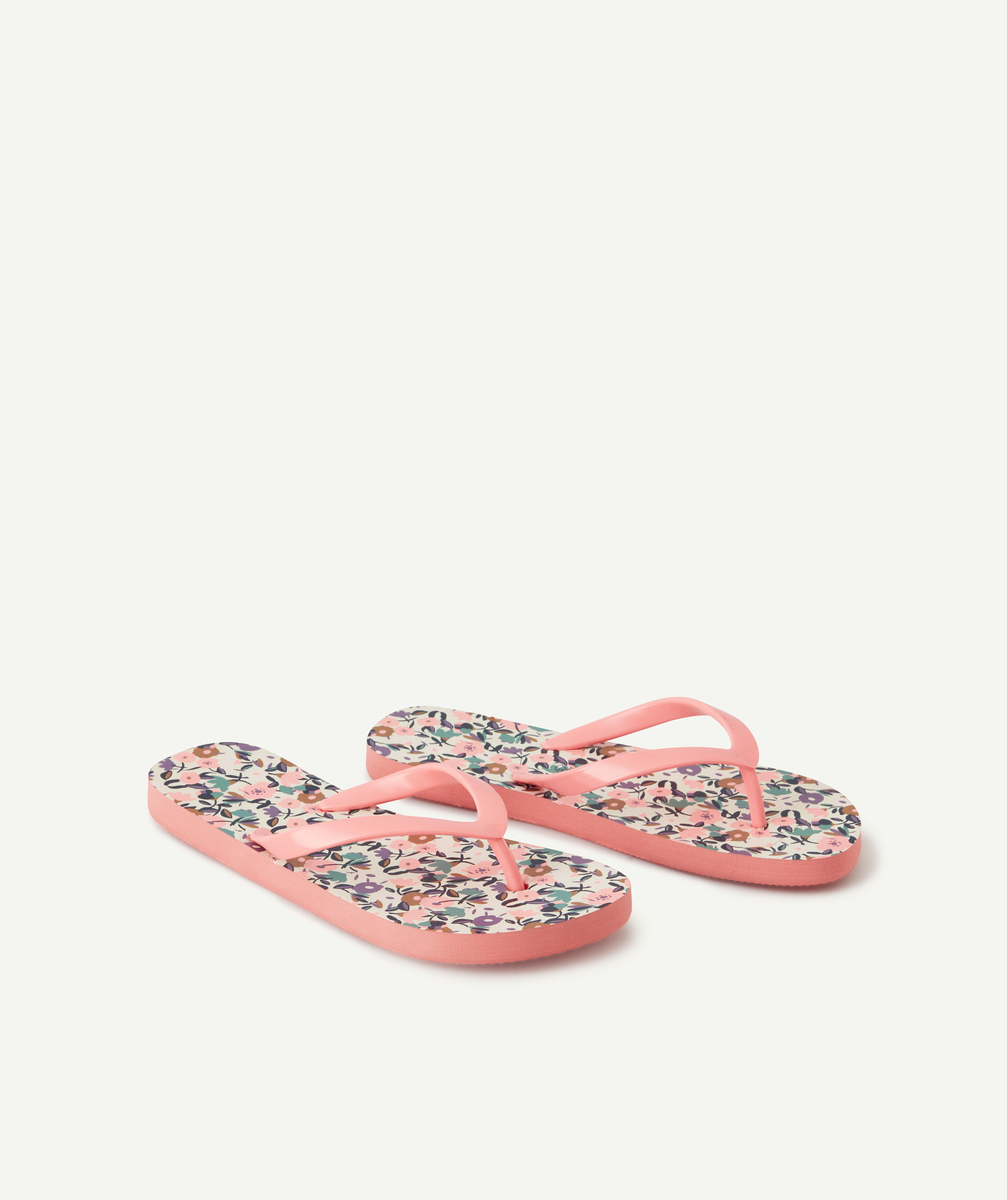 Tongs fille rose à l'imprimé fleuri - 30-31