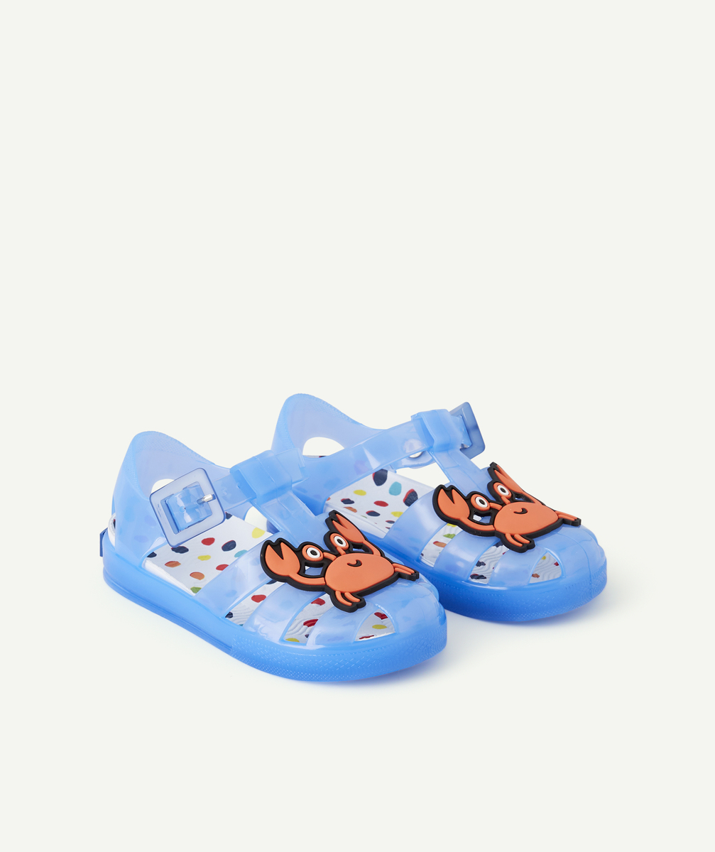 sandales en caoutchouc bleues avec patch crabe - 27