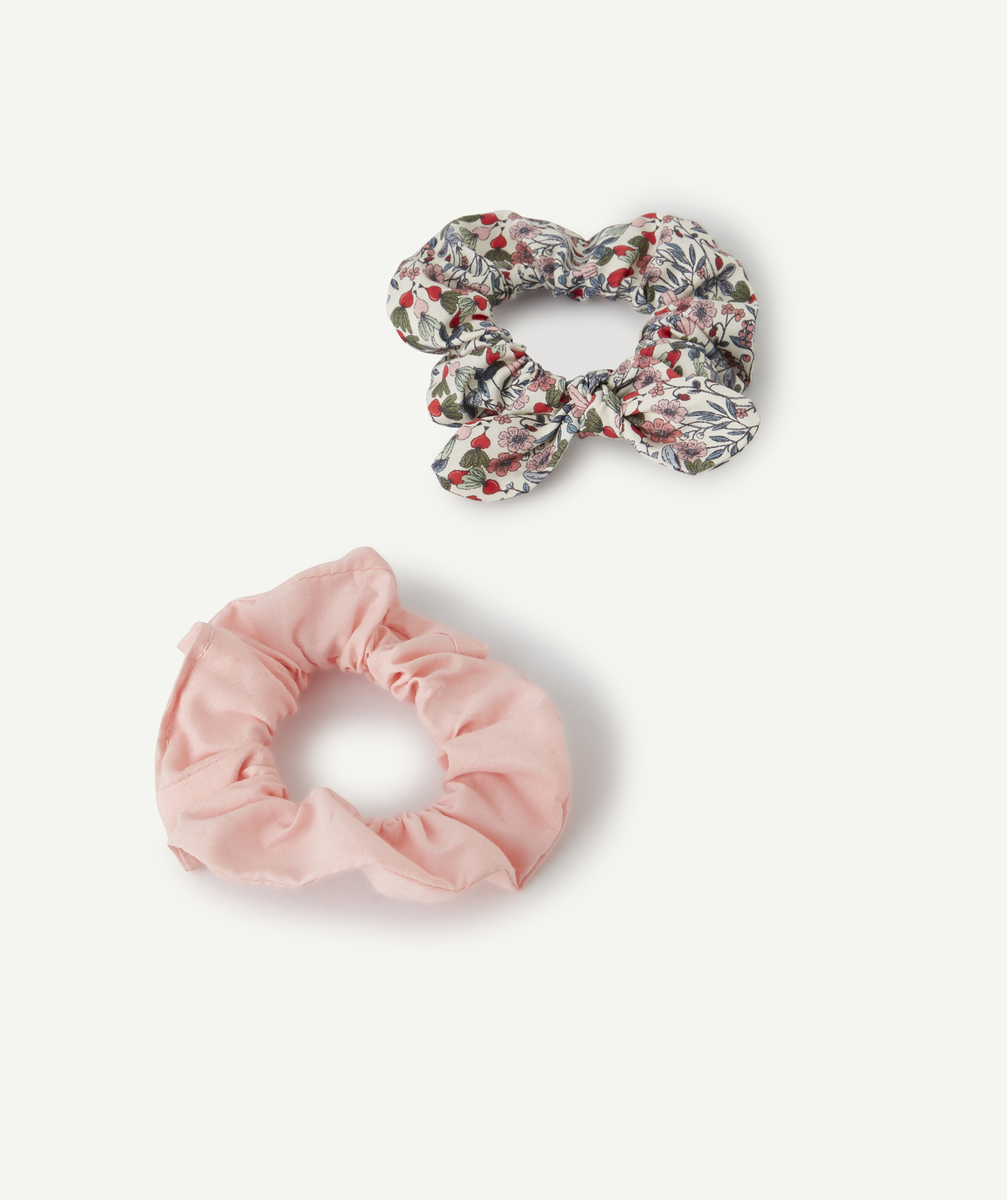 Lot de 2 chouchous fille rose et fleuri - TU