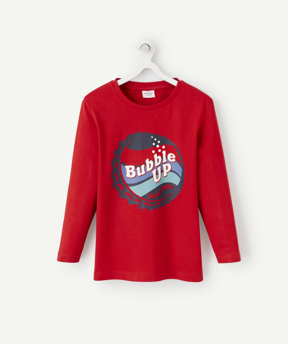 T-shirt garçon rouge en coton bio avec motif capsule - 6 A