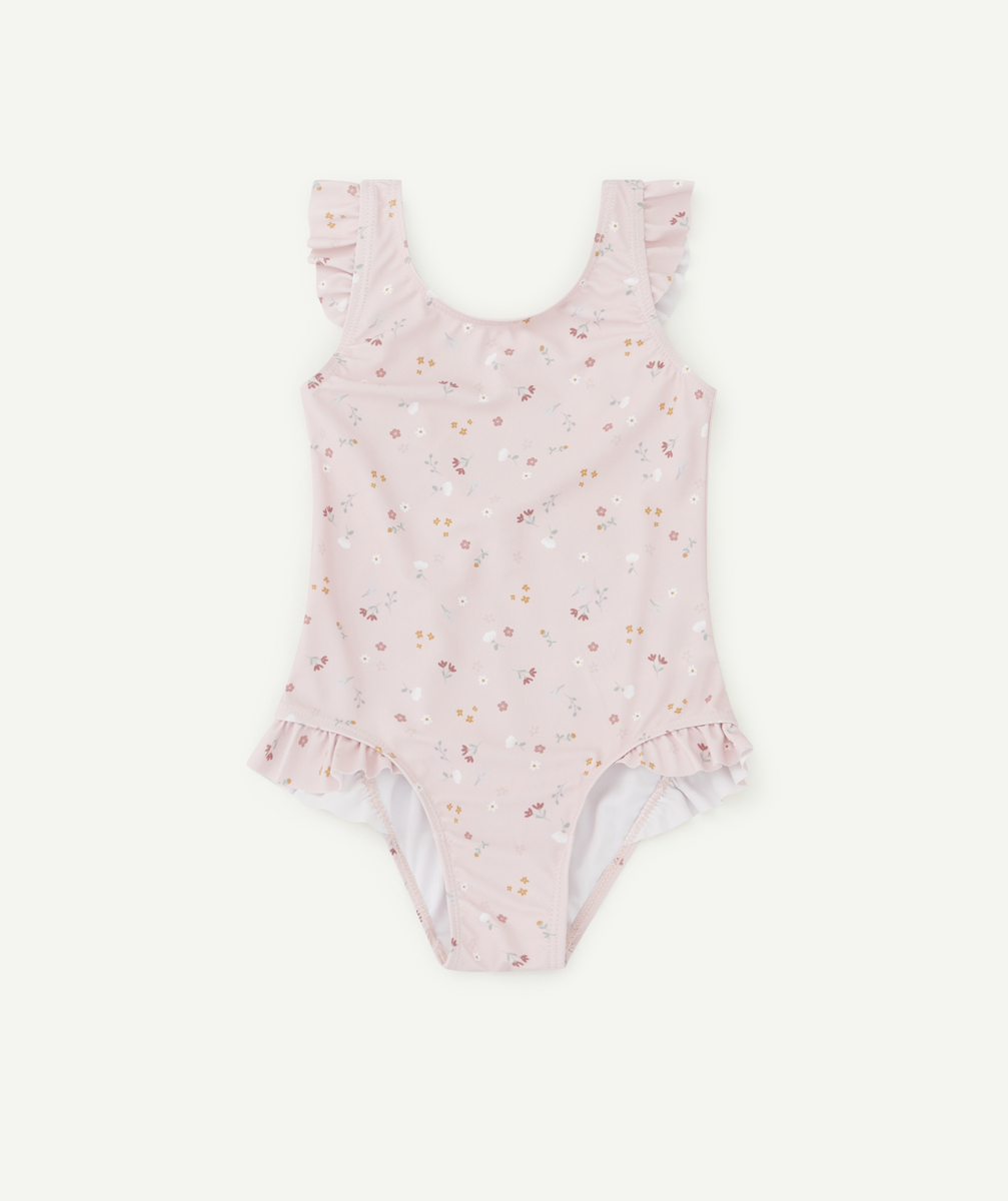 maillot de bain 1 pièce bébé fille en polyester recyclé fleuri - 86-92
