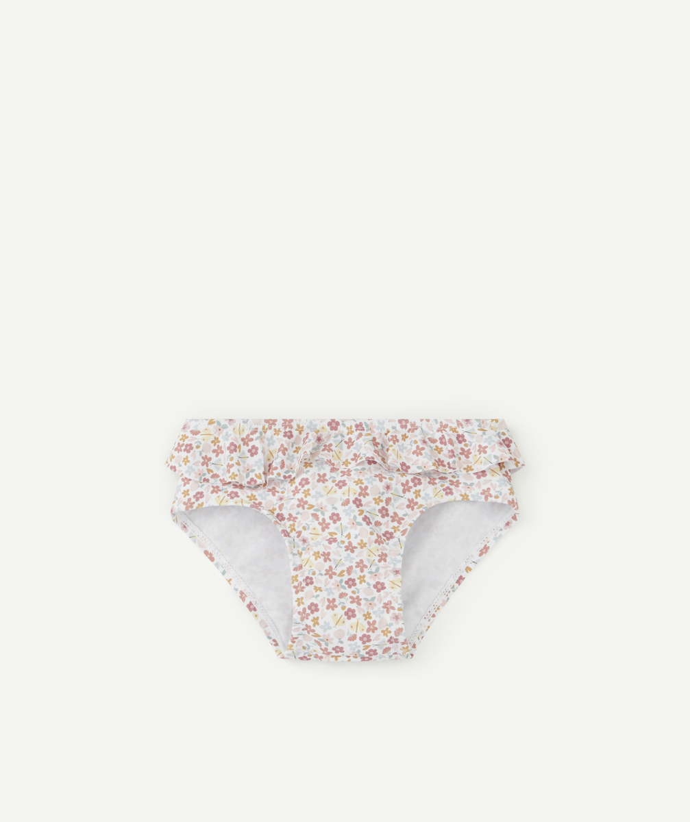 culotte de bain bébé fille en polyester recyclé fleuri - 62-68
